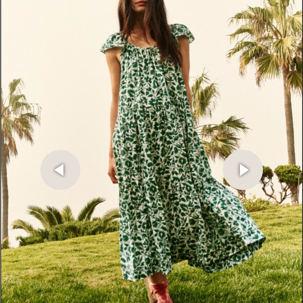 Green Floral Women's Dress